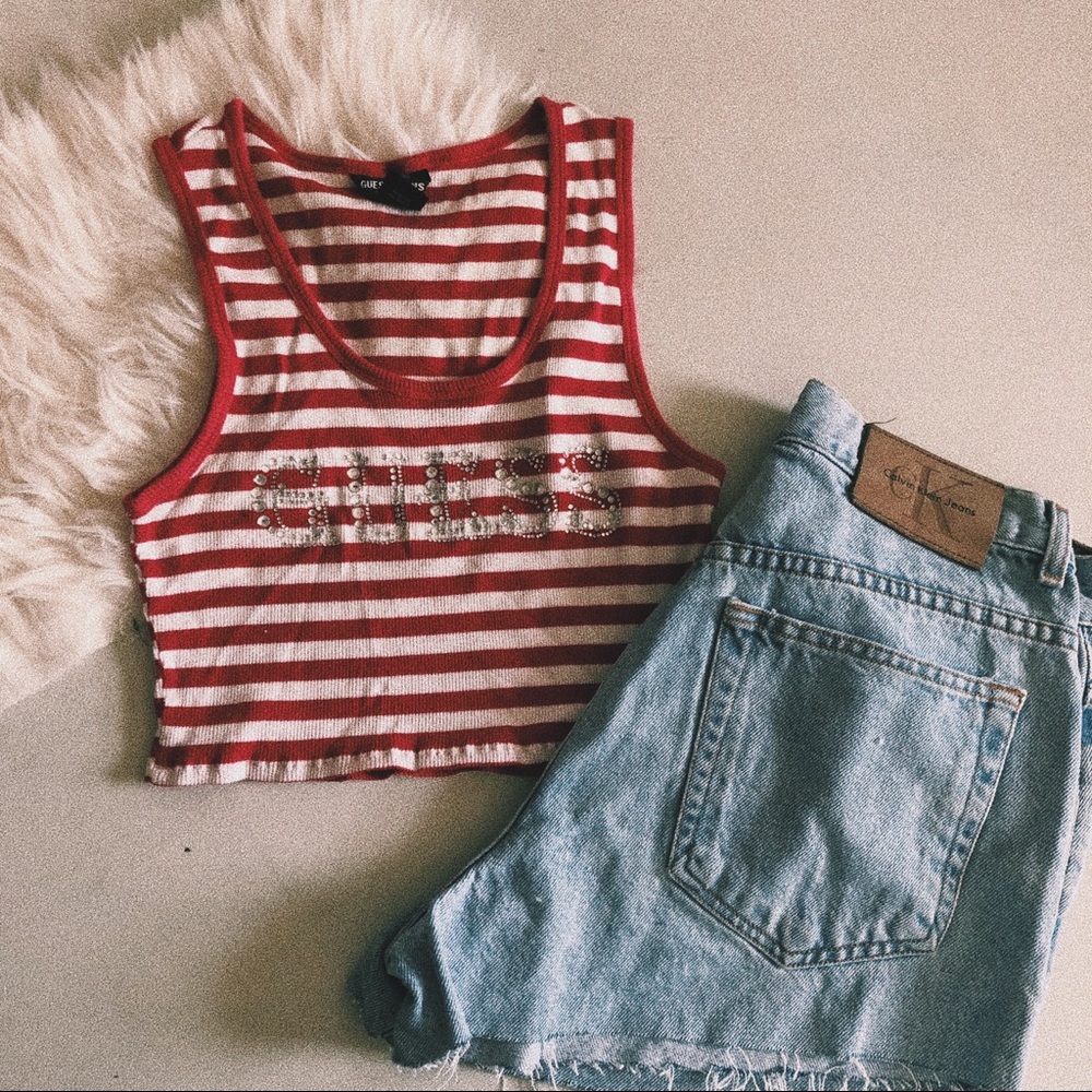 Vintage 90s Striped Guess Tank Top